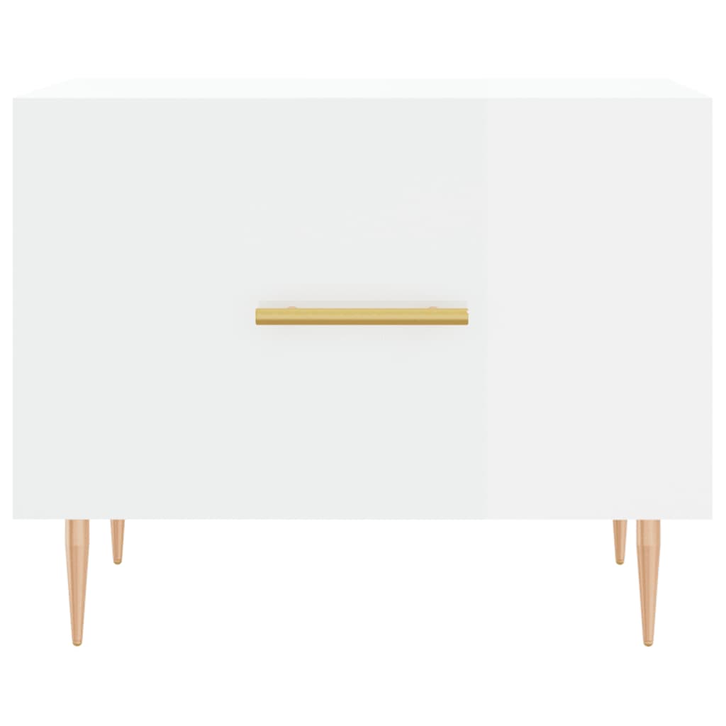 Coffee Table High Gloss White 50x50x40 cm Engineered Wood