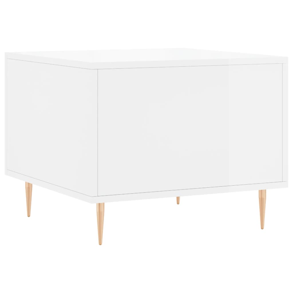Coffee Table High Gloss White 50x50x40 cm Engineered Wood