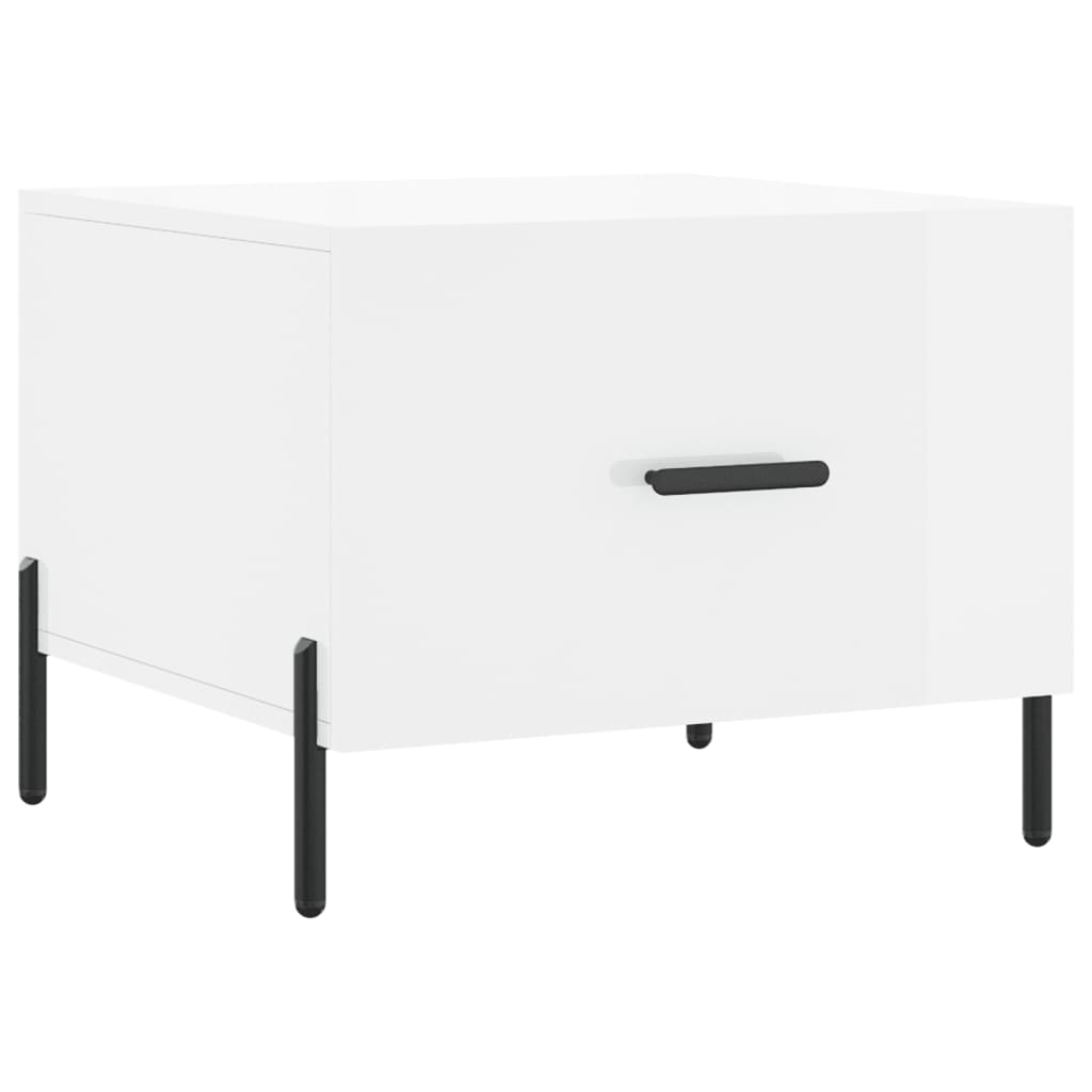 Coffee Table High Gloss White 50x50x40 cm Engineered Wood