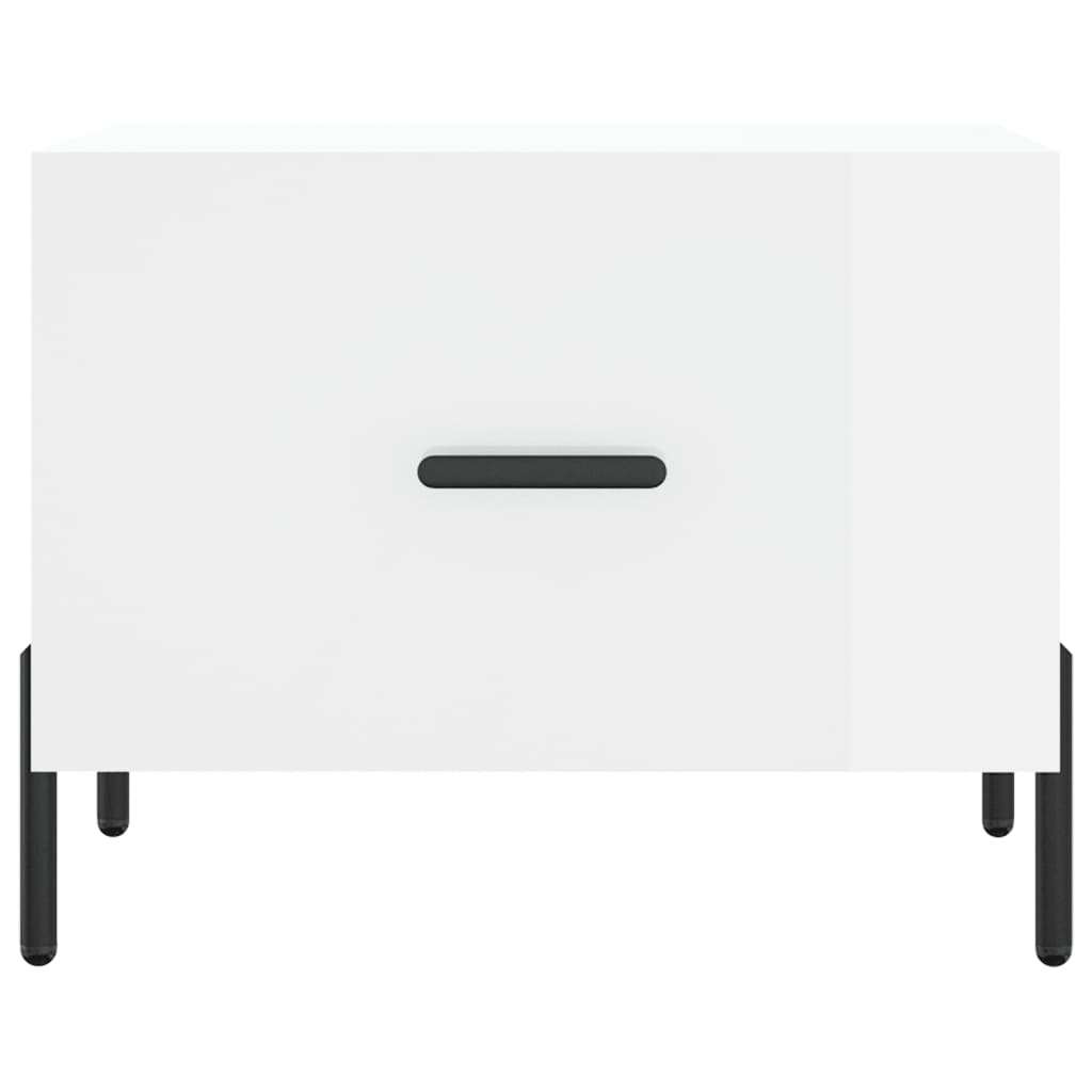 Coffee Table High Gloss White 50x50x40 cm Engineered Wood
