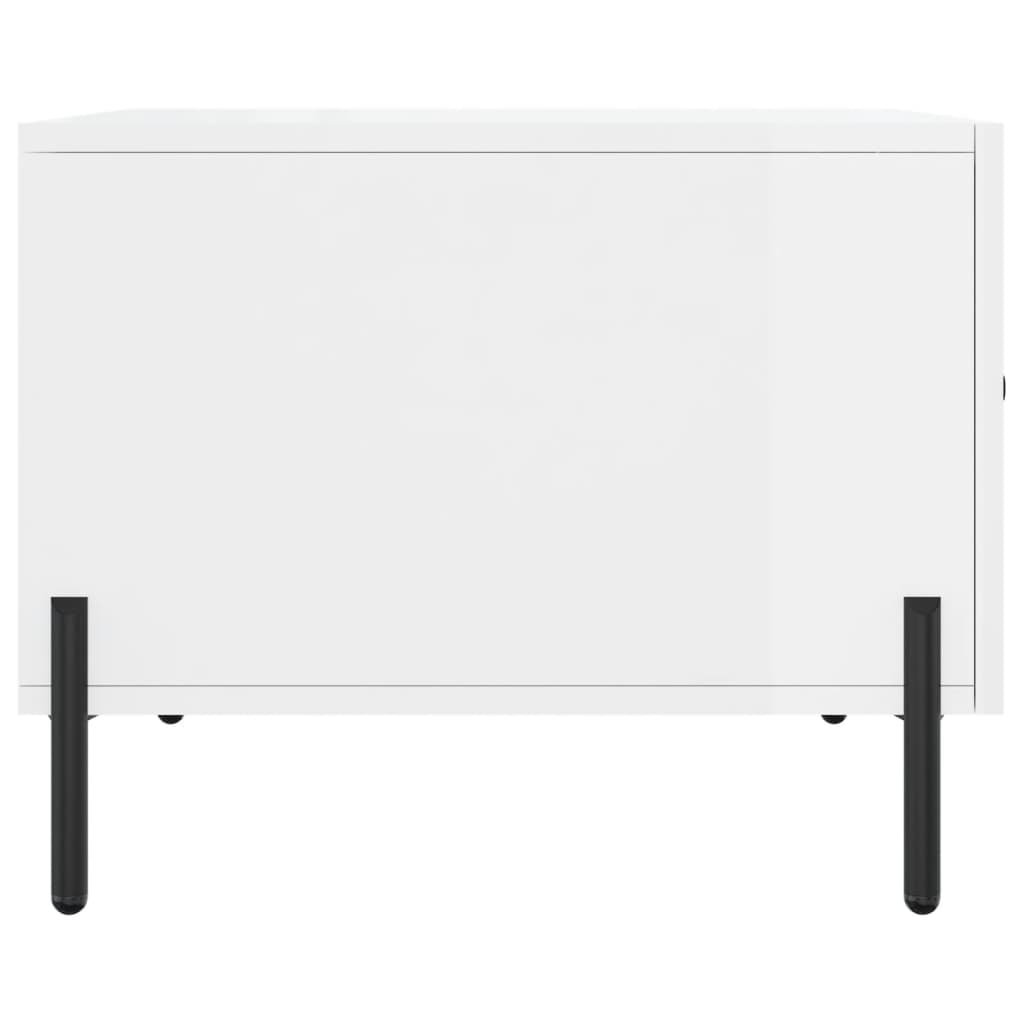 Coffee Table High Gloss White 50x50x40 cm Engineered Wood
