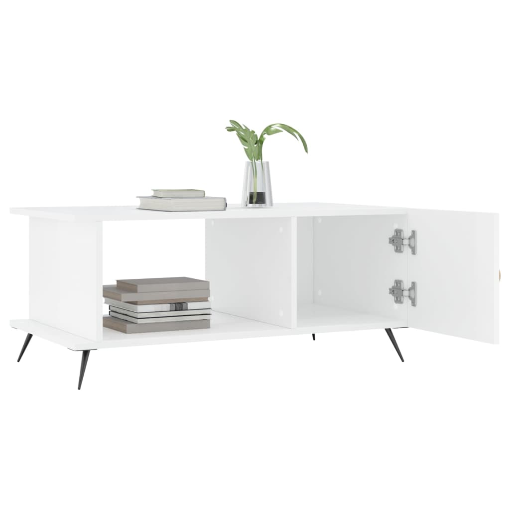Coffee Table High Gloss White 90x50x40 cm Engineered Wood