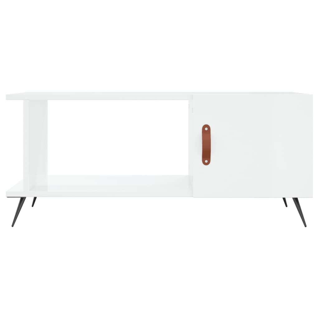 Coffee Table High Gloss White 90x50x40 cm Engineered Wood