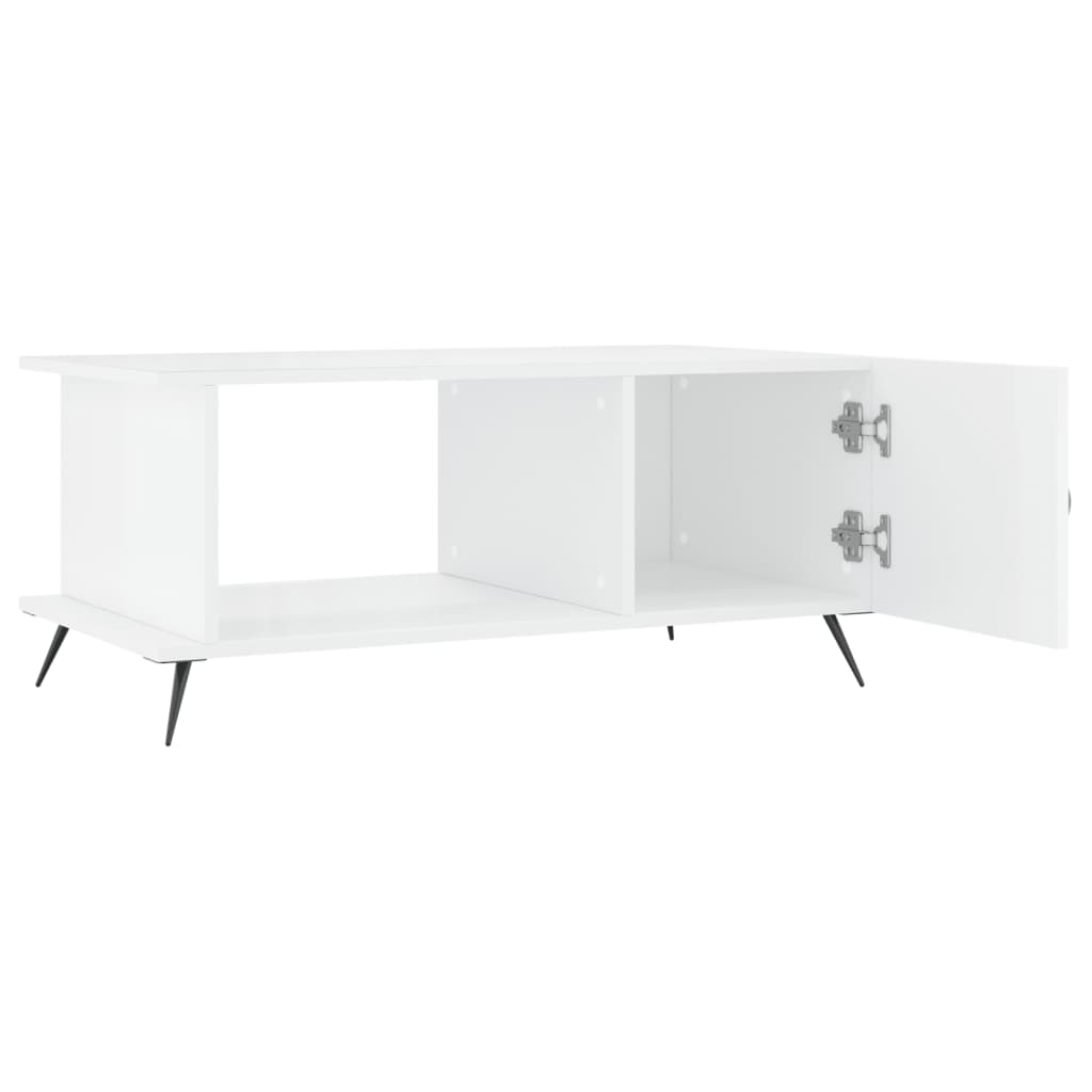 Coffee Table High Gloss White 90x50x40 cm Engineered Wood