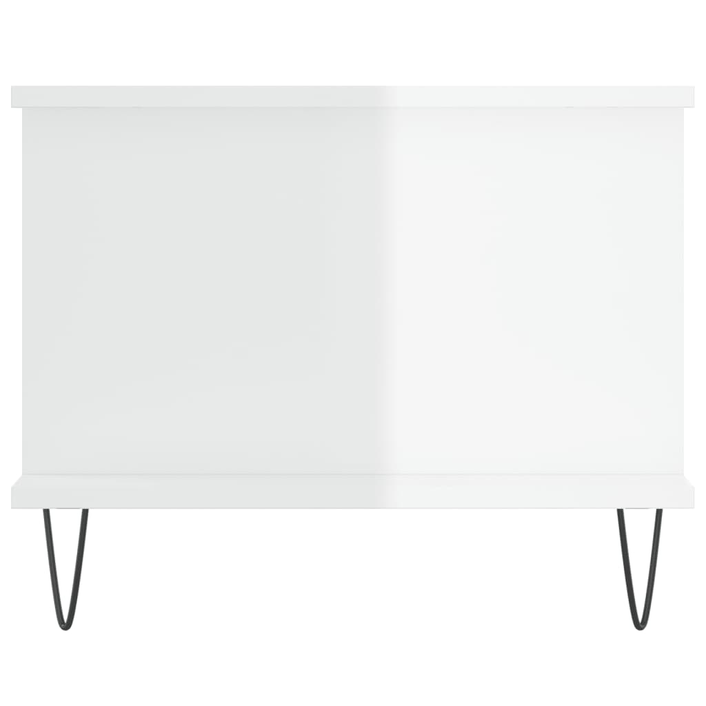 Coffee Table High Gloss White 90x50x40 cm Engineered Wood