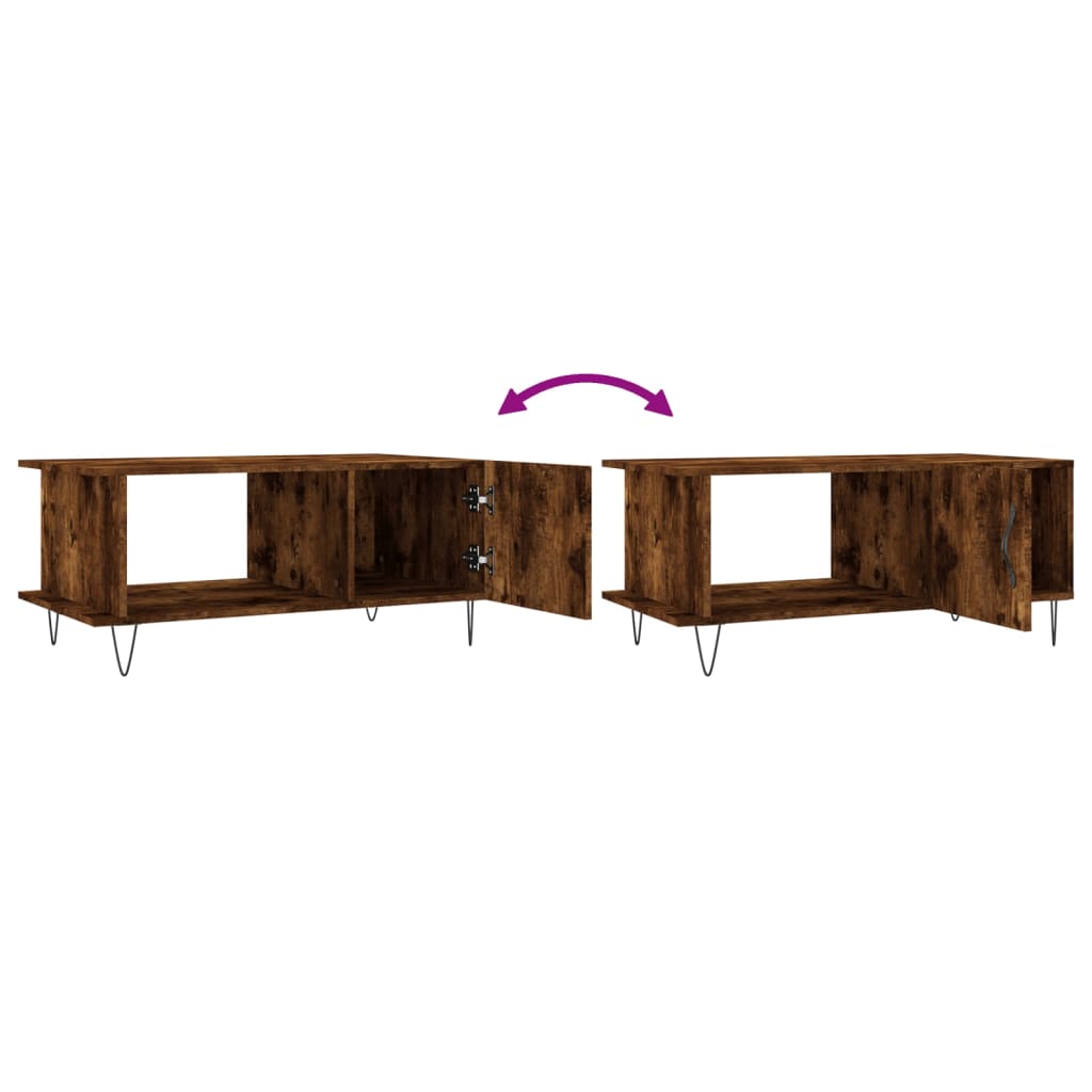 Coffee Table Smoked Oak 90x50x40 cm Engineered Wood