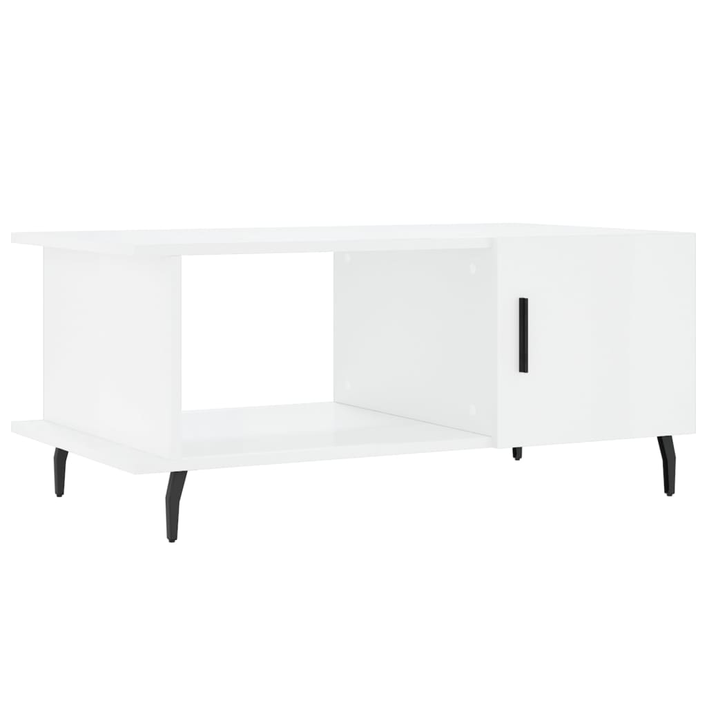 Coffee Table High Gloss White 90x50x40 cm Engineered Wood