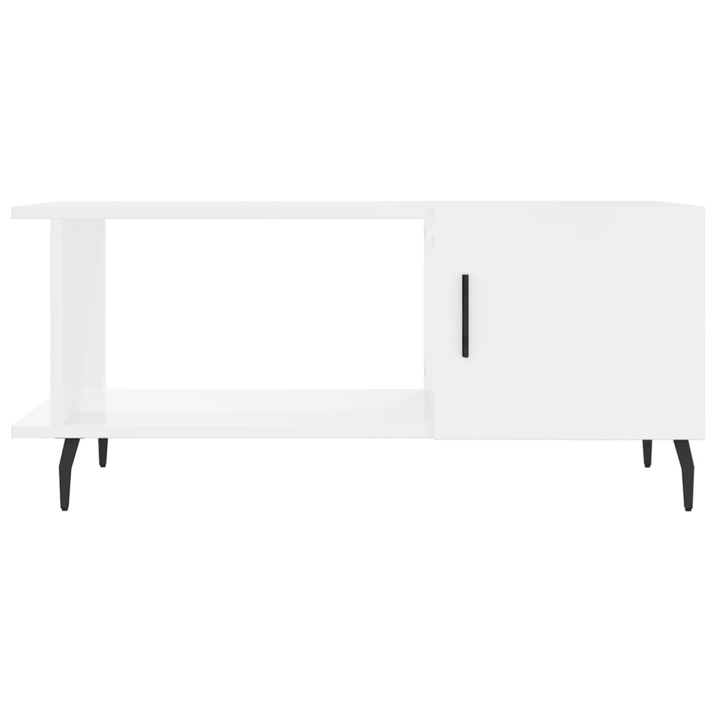 Coffee Table High Gloss White 90x50x40 cm Engineered Wood
