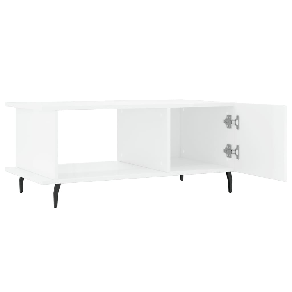 Coffee Table High Gloss White 90x50x40 cm Engineered Wood