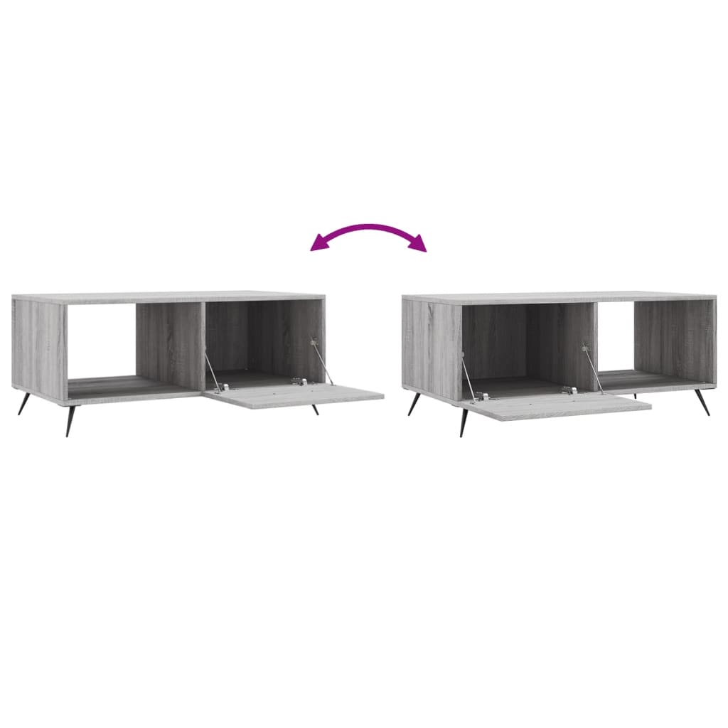 Coffee Table Grey Sonoma 90x50x40 cm Engineered Wood
