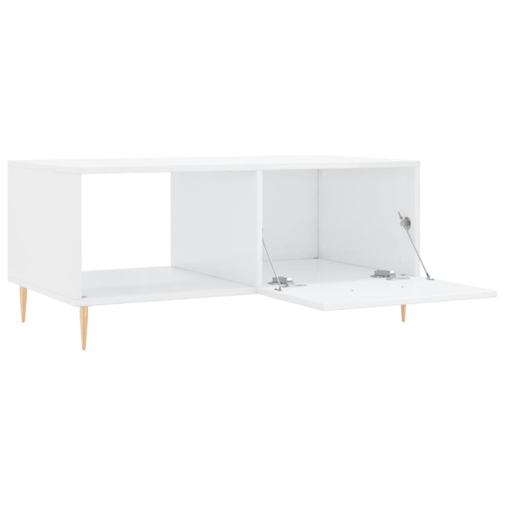 Coffee Table High Gloss White 90x50x40 cm Engineered Wood