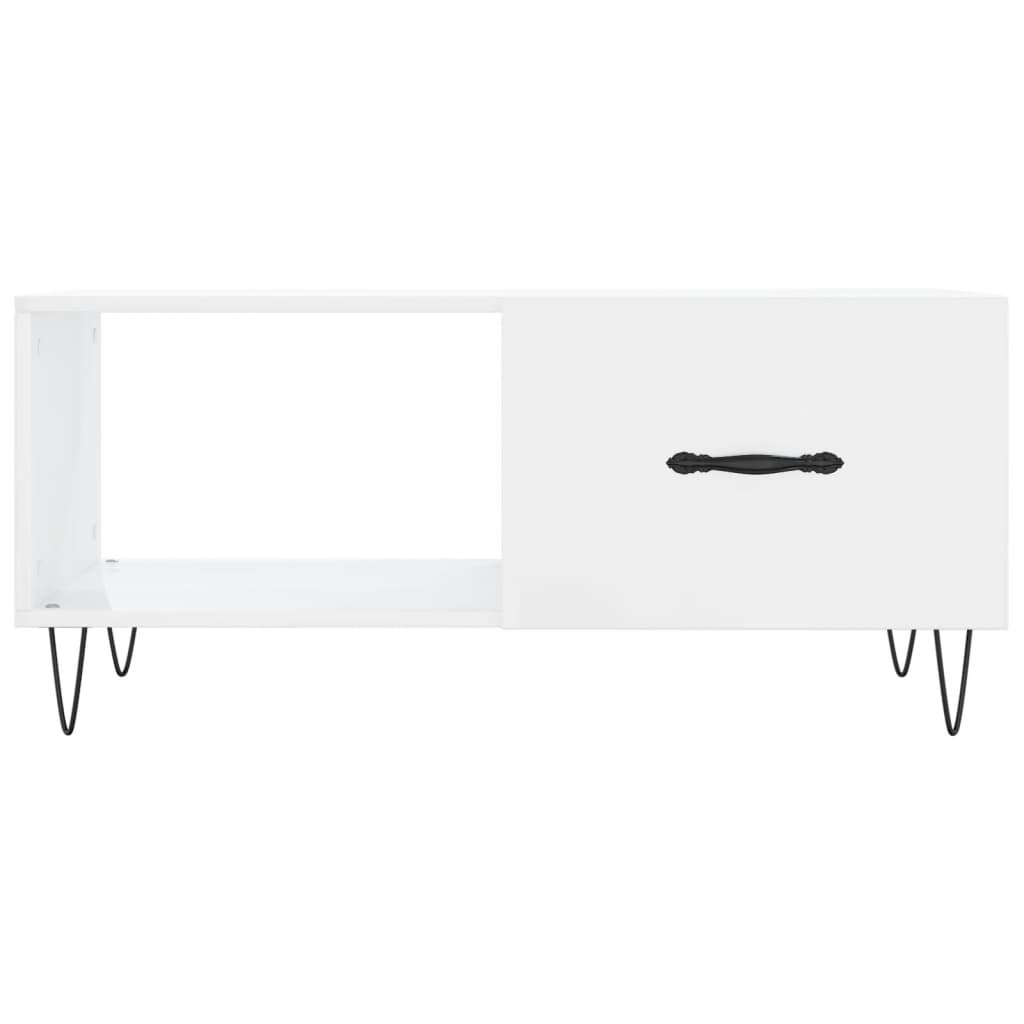 Coffee Table High Gloss White 90x50x40 cm Engineered Wood