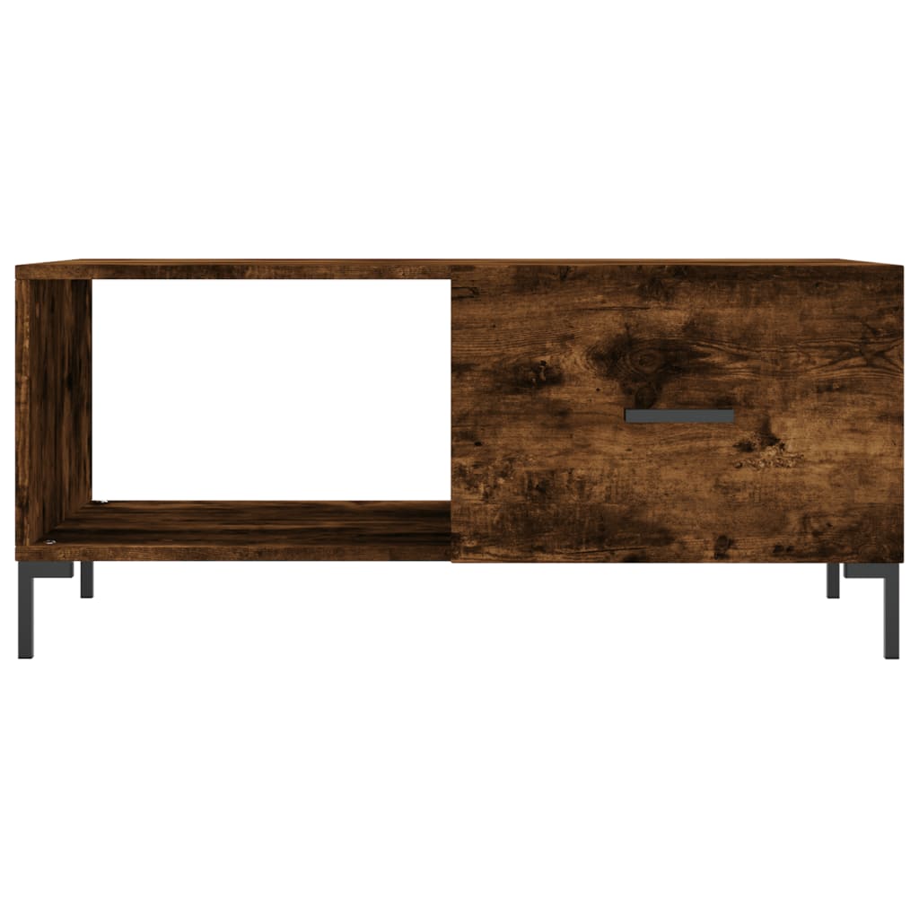 Coffee Table Smoked Oak 90x50x40 cm Engineered Wood