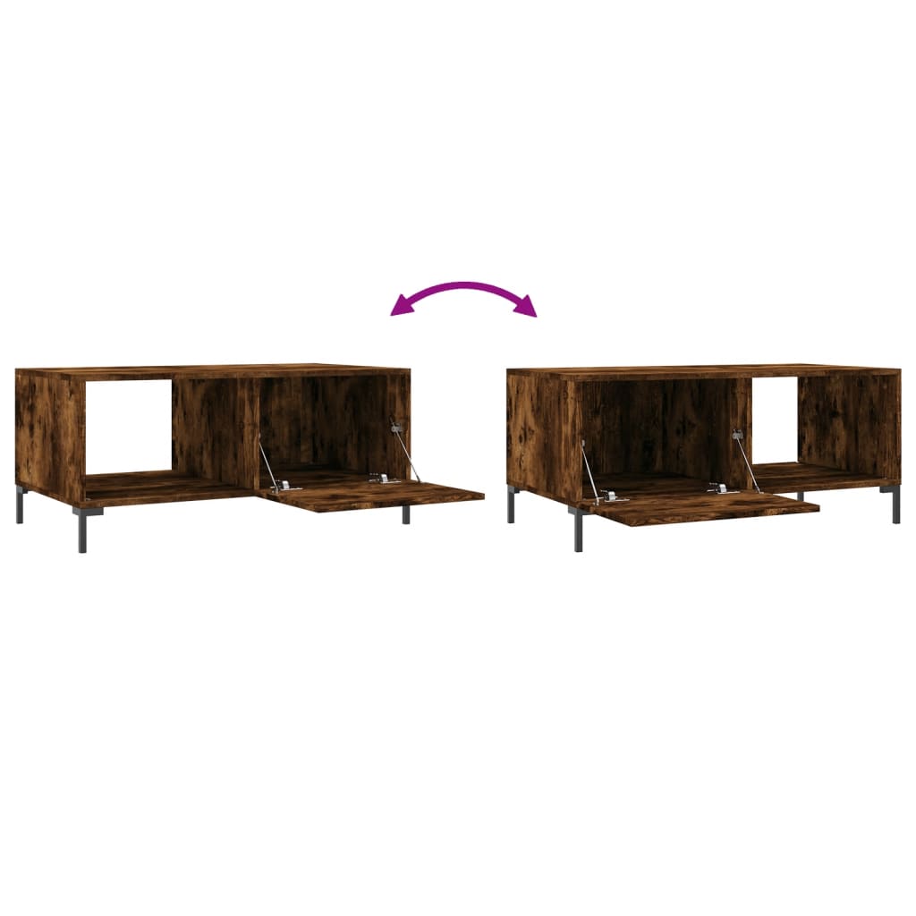 Coffee Table Smoked Oak 90x50x40 cm Engineered Wood
