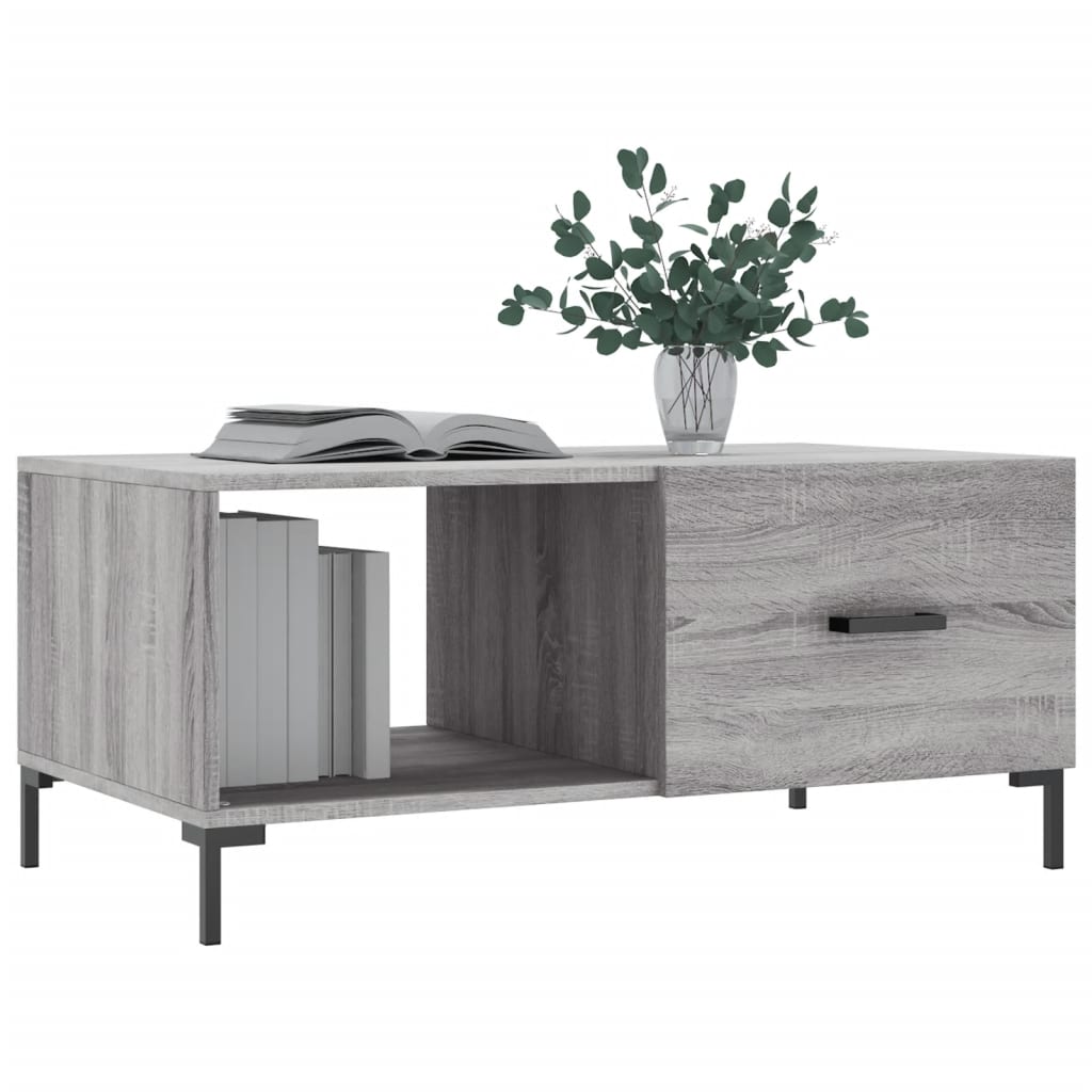 Coffee Table Grey Sonoma 90x50x40 cm Engineered Wood