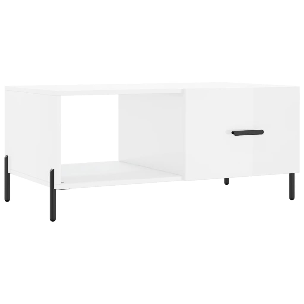Coffee Table High Gloss White 90x50x40 cm Engineered Wood