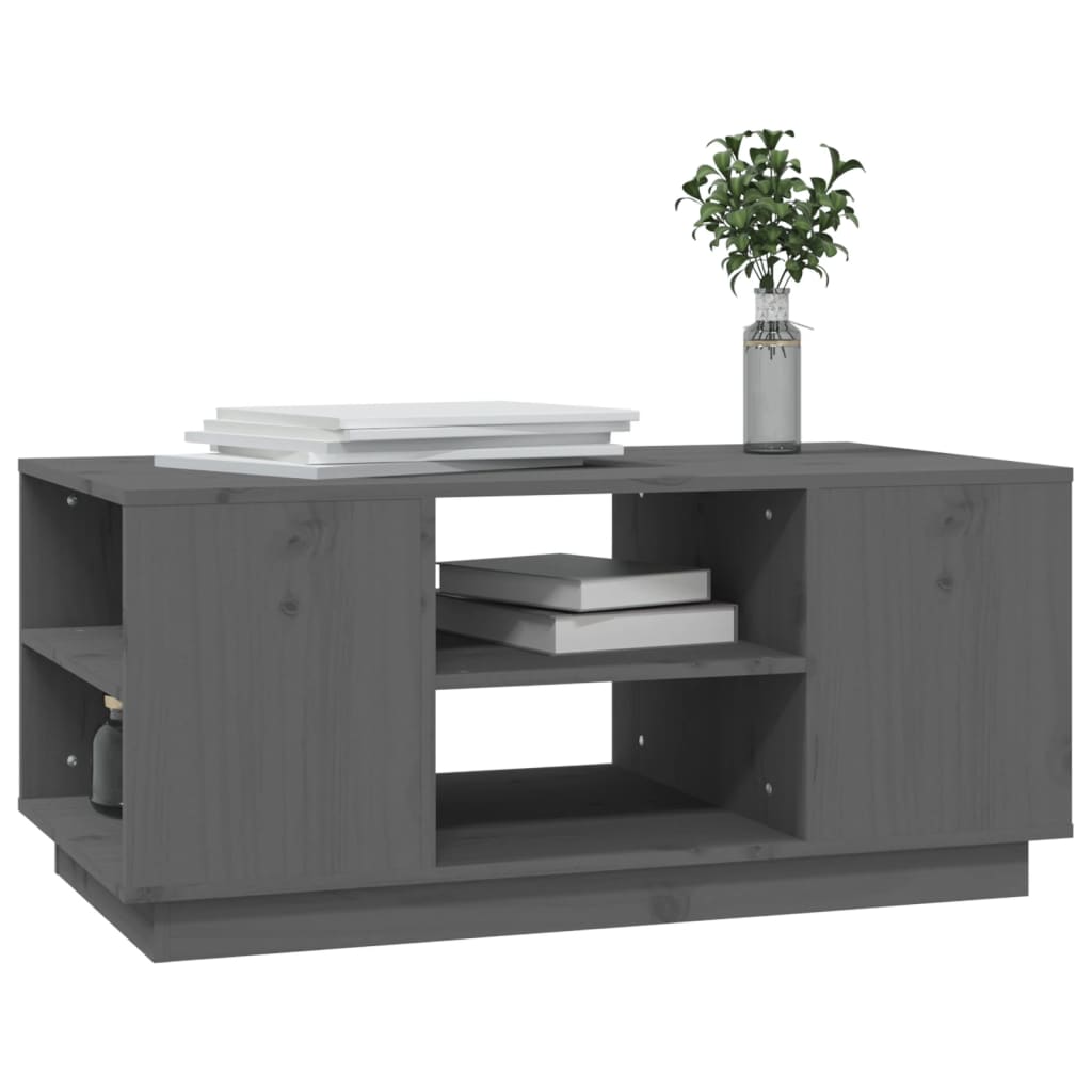 Coffee Table Grey 90x49x40.5 cm Solid Wood Pine