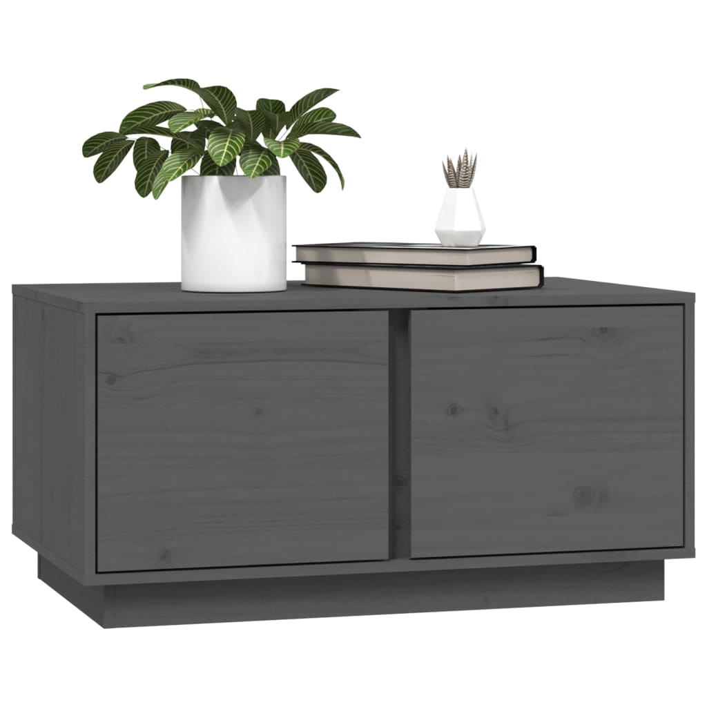 Coffee Table Grey 80x50x40 cm Solid Wood Pine