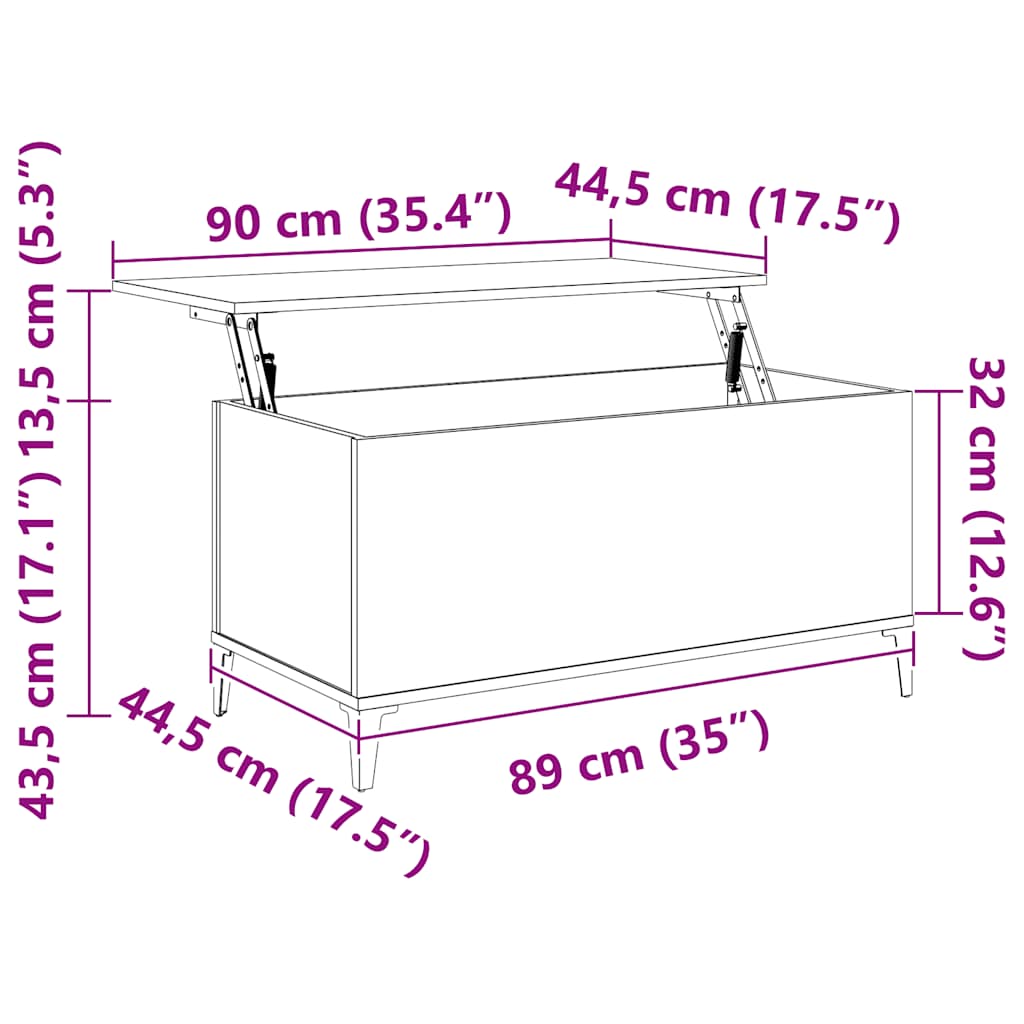 Coffee Table High Gloss White 90x44.5x45 cm Engineered Wood