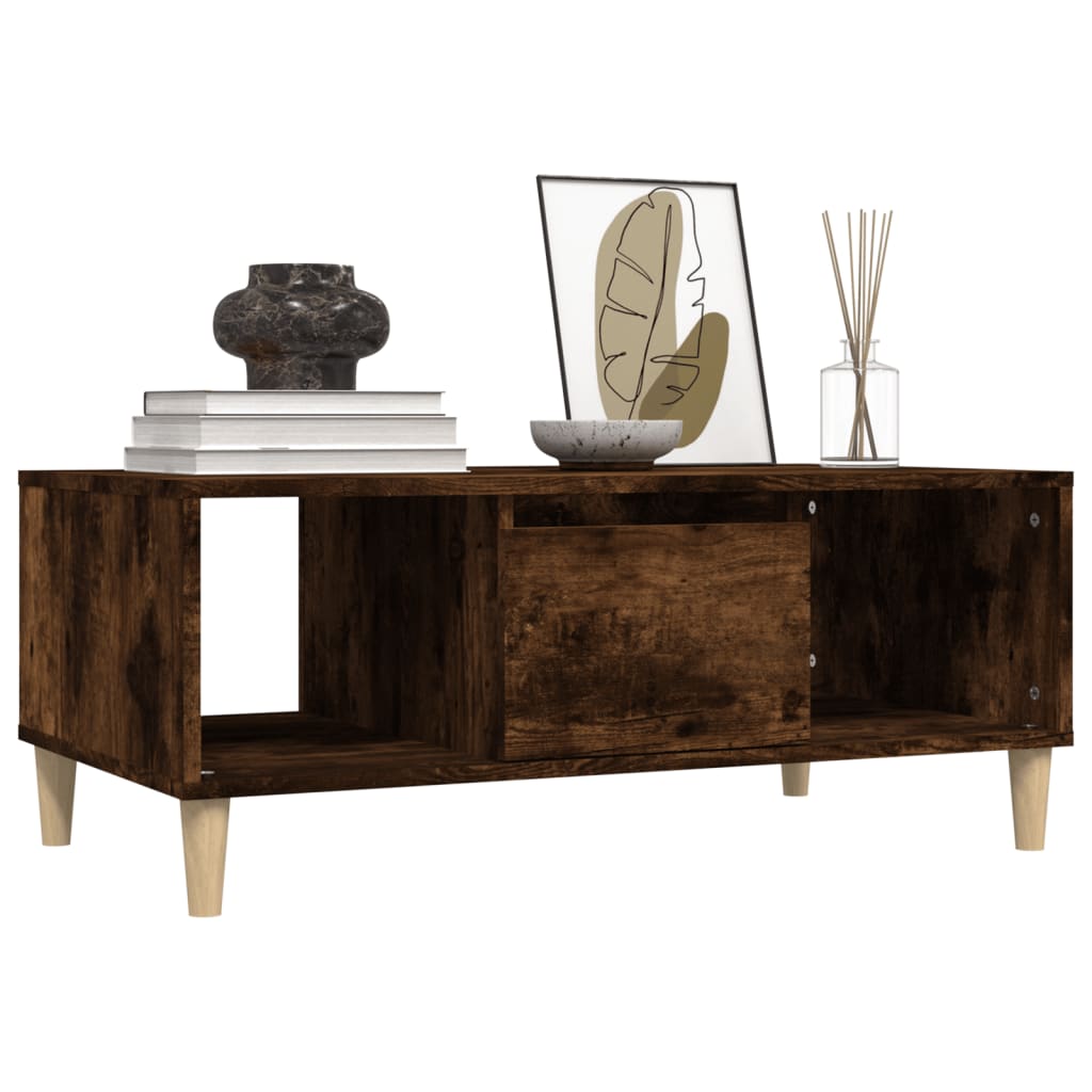 Coffee Table Smoked Oak 90x50x36,5 cm Engineered Wood