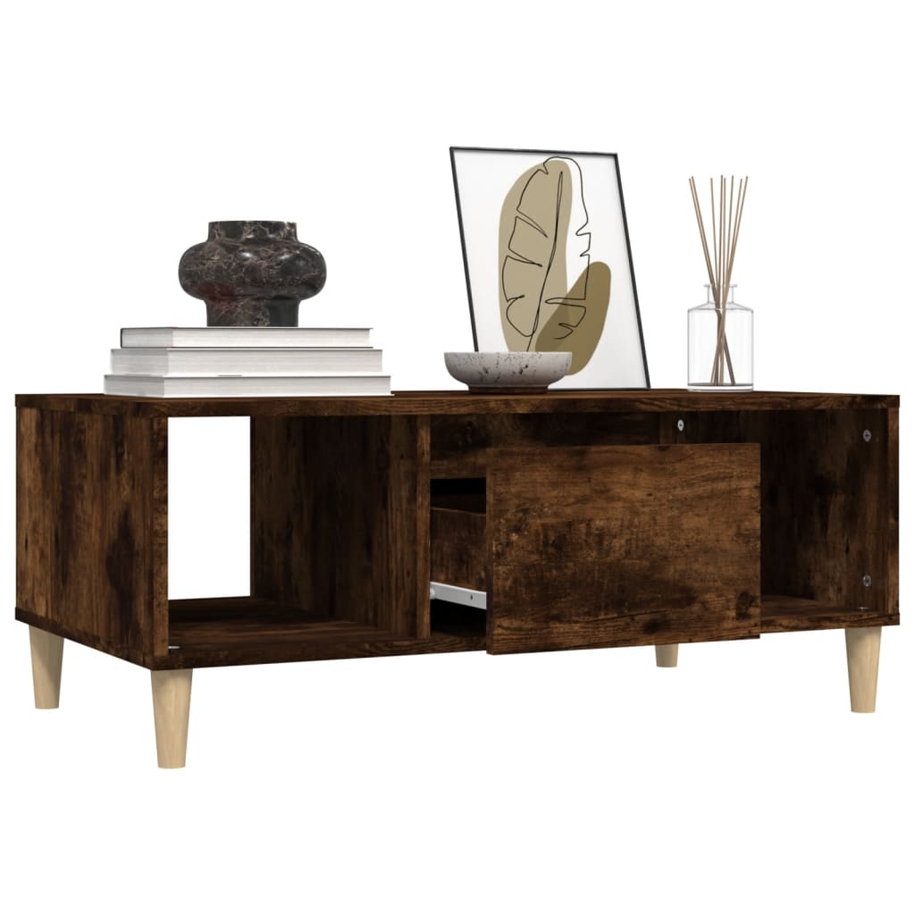 Coffee Table Smoked Oak 90x50x36,5 cm Engineered Wood