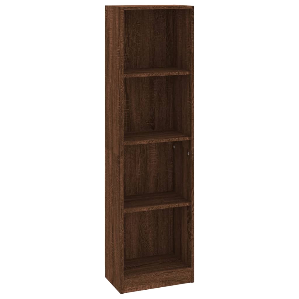 4-Tier Book Cabinet Brown Oak 40x24x143 cm Engineered Wood
