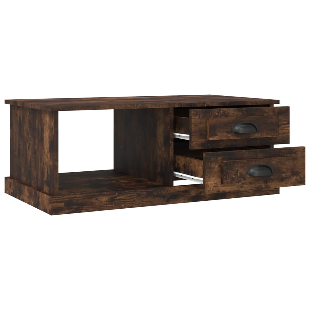 Coffee Table Smoked Oak 90x50x35 cm Engineered Wood