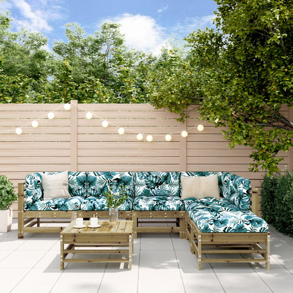 7 Piece Garden Lounge Set Impregnated Wood Pine