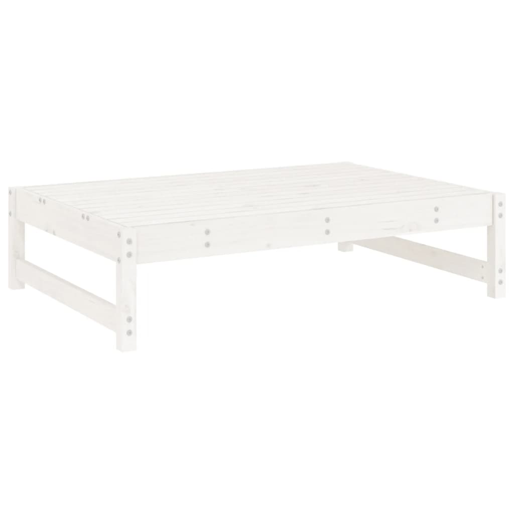 5 Piece Garden Lounge Set White Solid Wood Pine