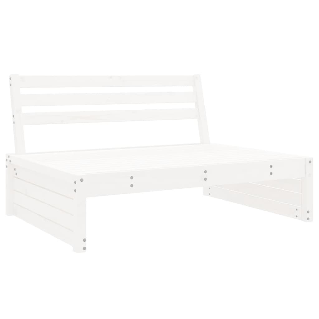 4 Piece Garden Lounge Set White Solid Wood Pine