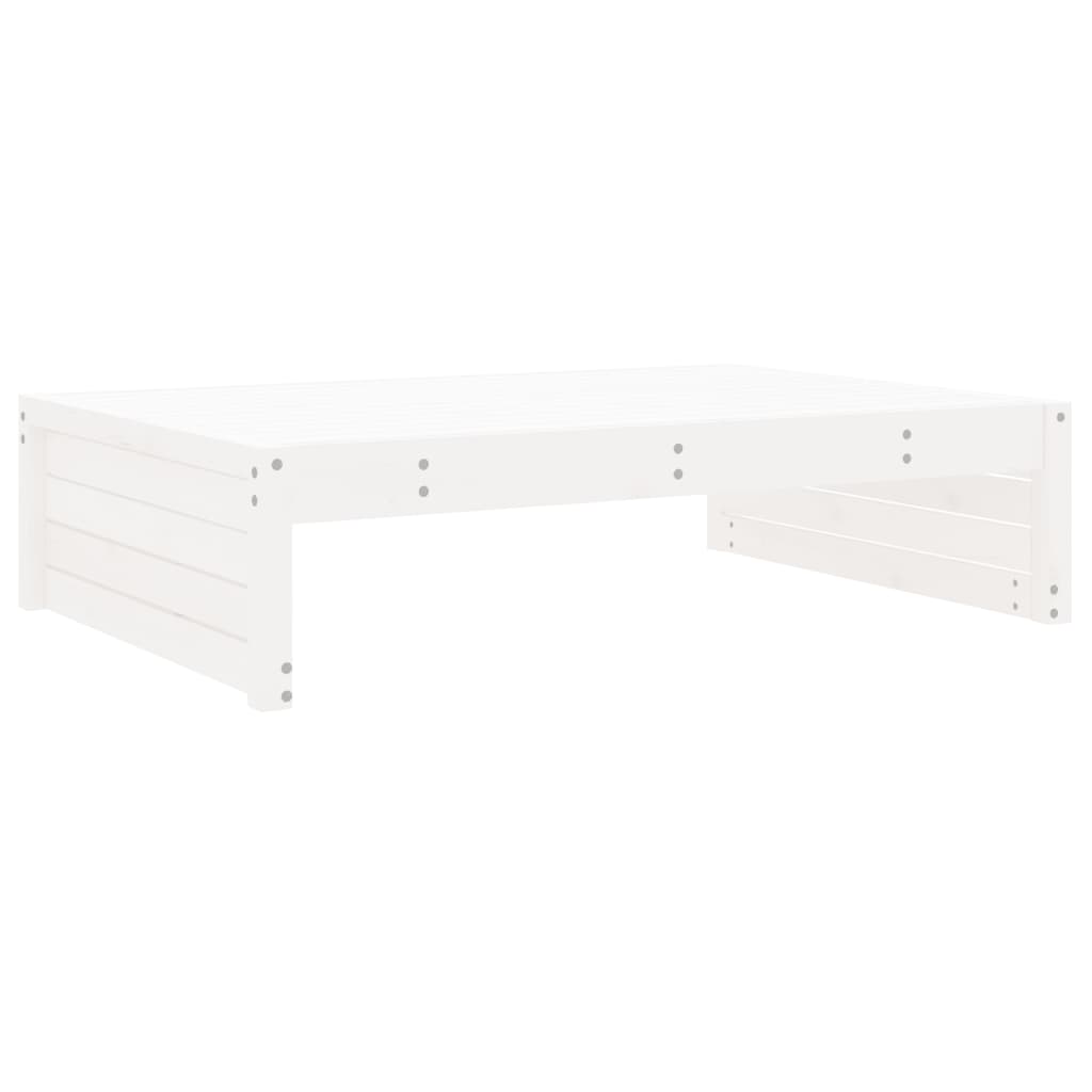 4 Piece Garden Lounge Set White Solid Wood Pine