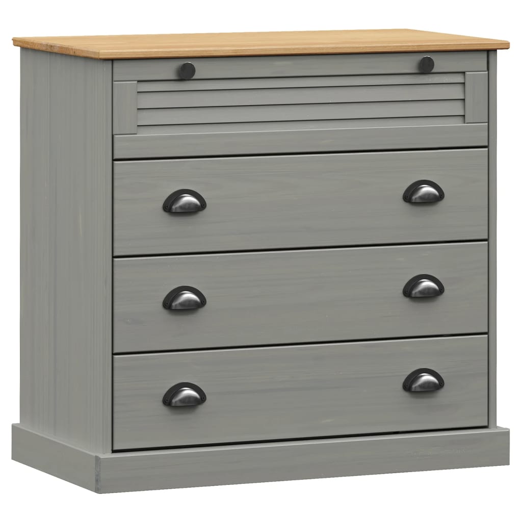 Chest of Drawers VIGO Grey 80x40x76 cm Solid Wood Pine