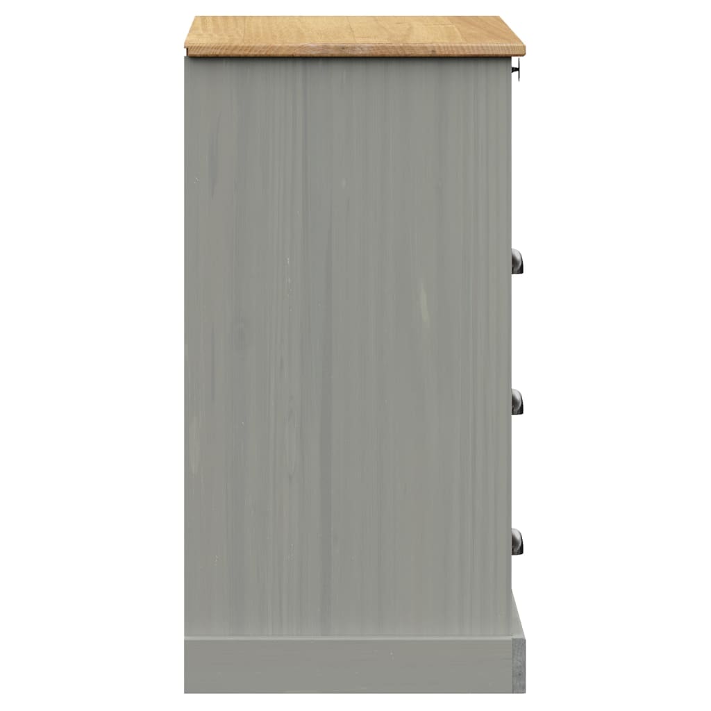 Chest of Drawers VIGO Grey 80x40x76 cm Solid Wood Pine