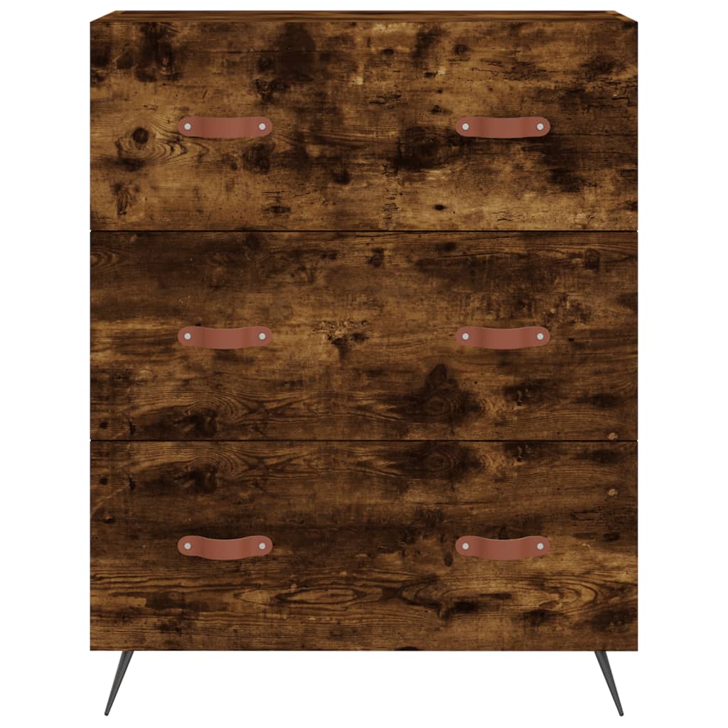 Chest of Drawers Smoked Oak 69.5x34x90 cm Engineered Wood