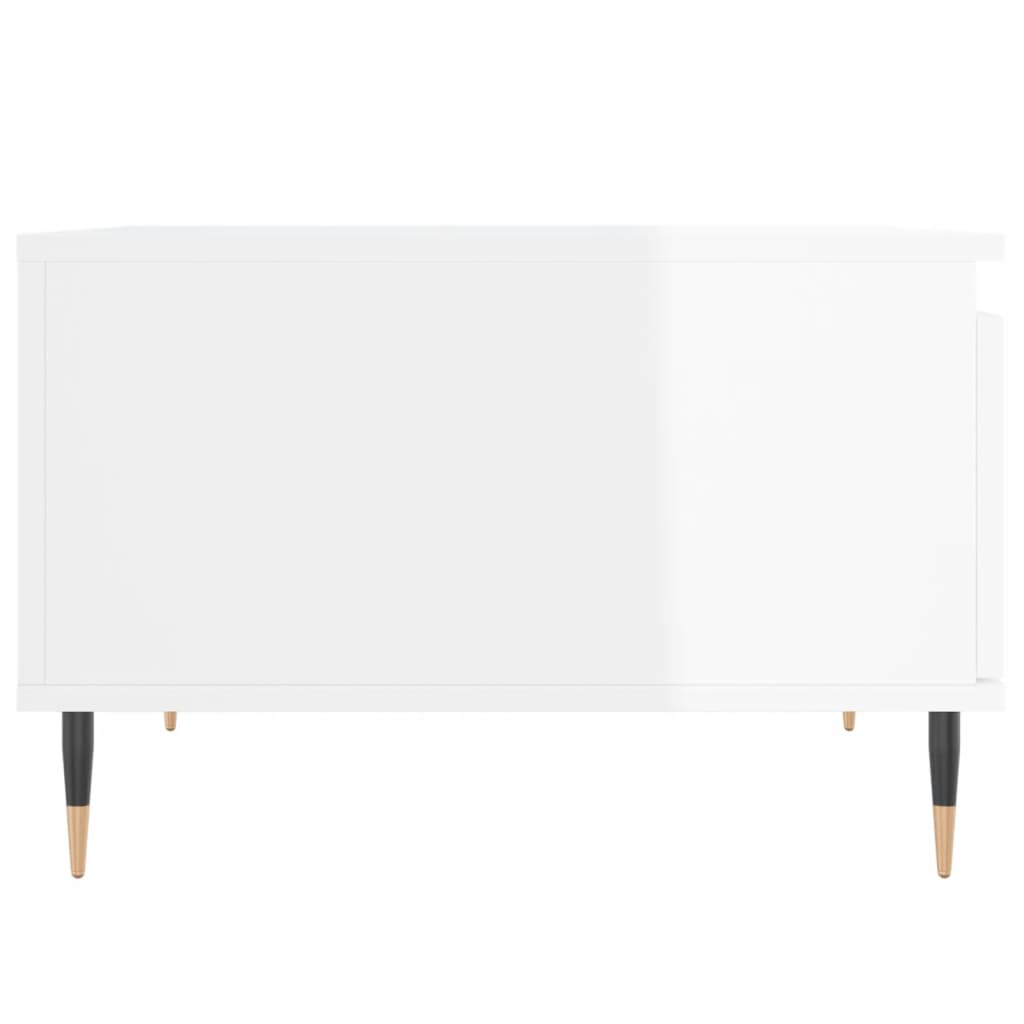 Coffee Table High Gloss White 55x55x36.5 cm Engineered Wood