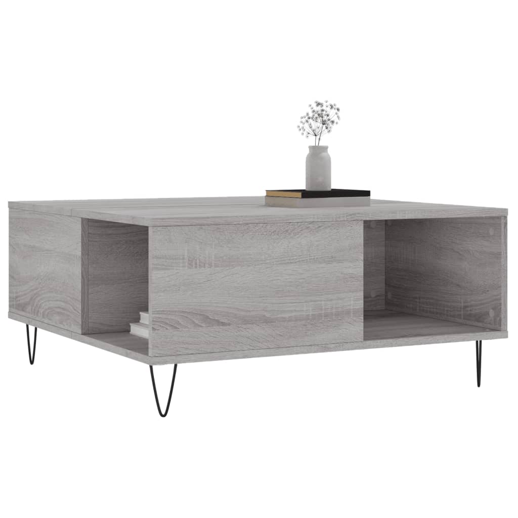 Coffee Table Grey Sonoma 80x80x36.5 cm Engineered Wood
