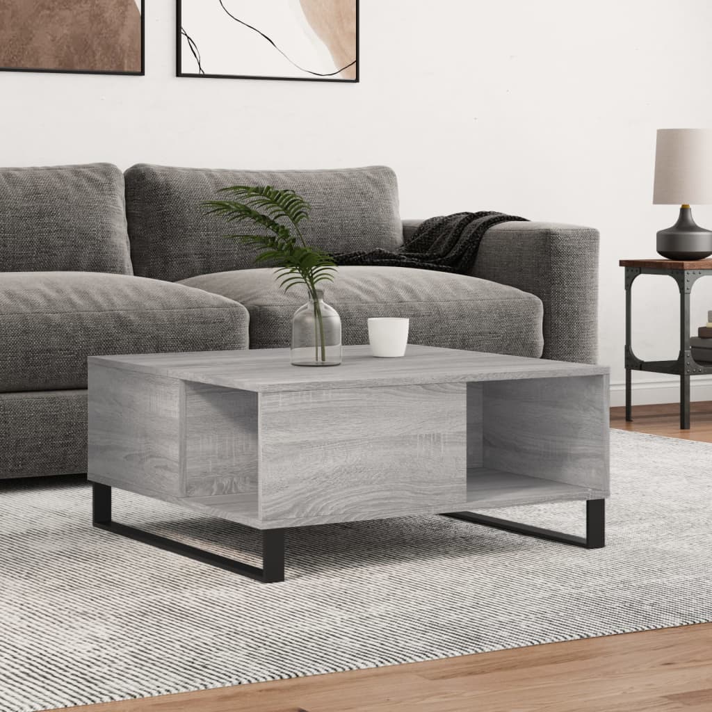 Coffee Table Grey Sonoma 80x80x36.5 cm Engineered Wood