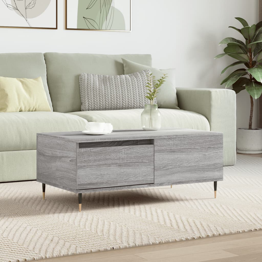 Coffee Table Grey Sonoma 90x50x36.5 cm Engineered Wood