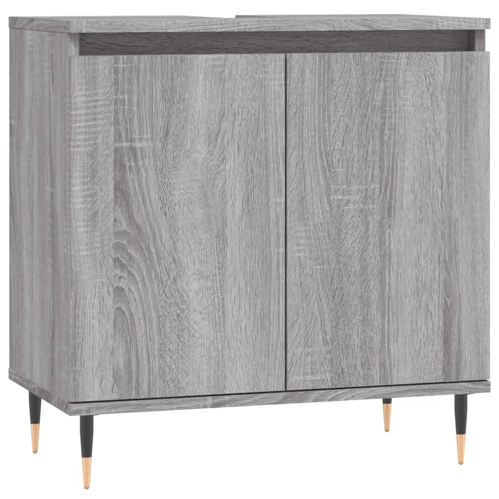 3 Piece Bathroom Cabinet Set Grey Sonoma Engineered Wood