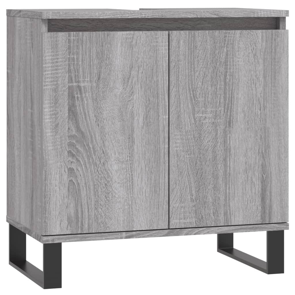 3 Piece Bathroom Cabinet Set Grey Sonoma Engineered Wood
