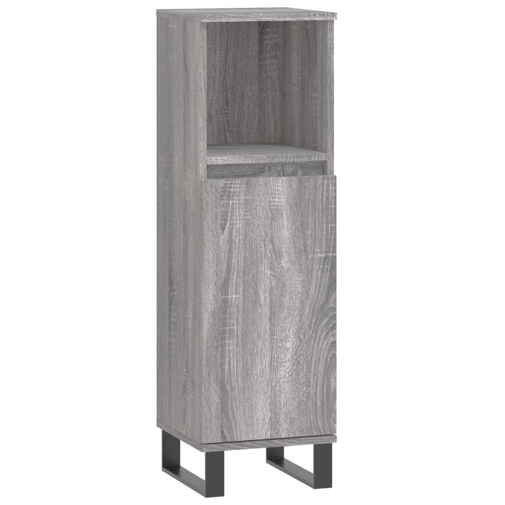 3 Piece Bathroom Cabinet Set Grey Sonoma Engineered Wood