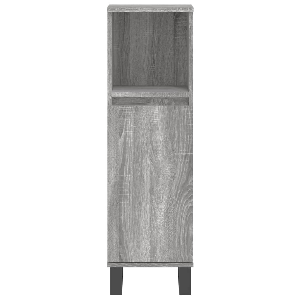 3 Piece Bathroom Cabinet Set Grey Sonoma Engineered Wood