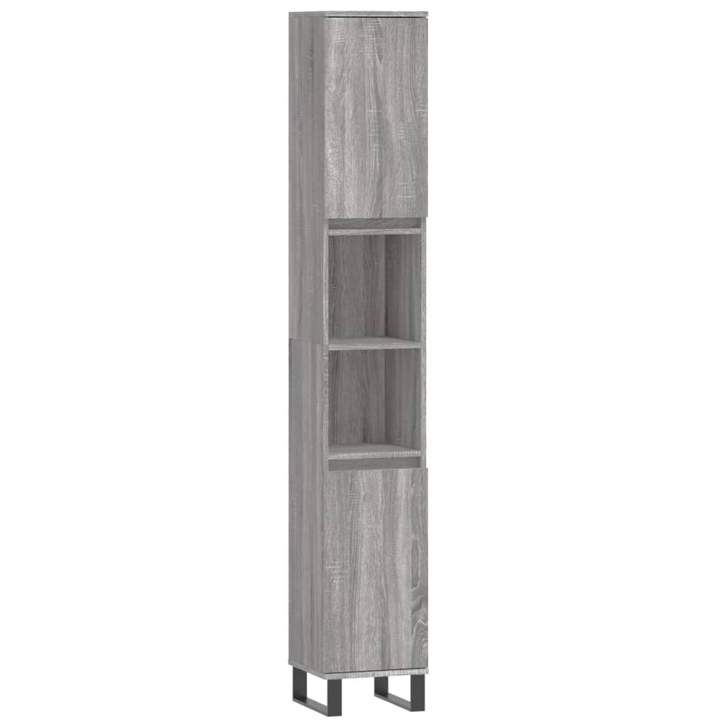 3 Piece Bathroom Cabinet Set Grey Sonoma Engineered Wood