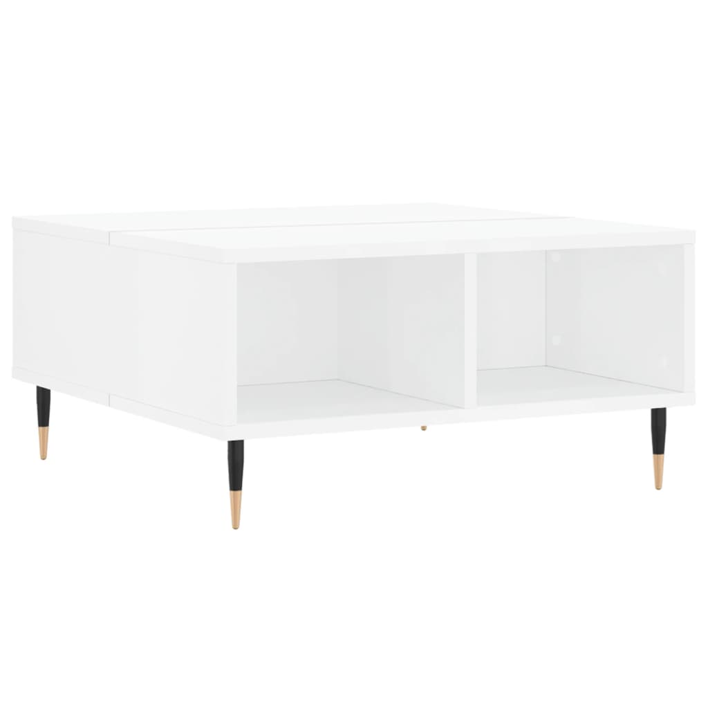 Coffee Table High Gloss White 60x60x30 cm Engineered Wood