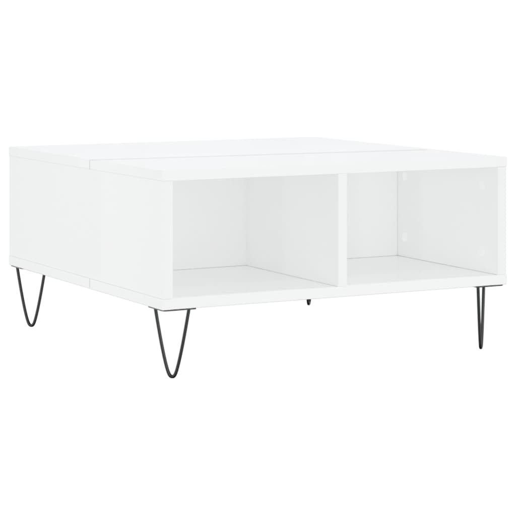 Coffee Table High Gloss White 60x60x30 cm Engineered Wood