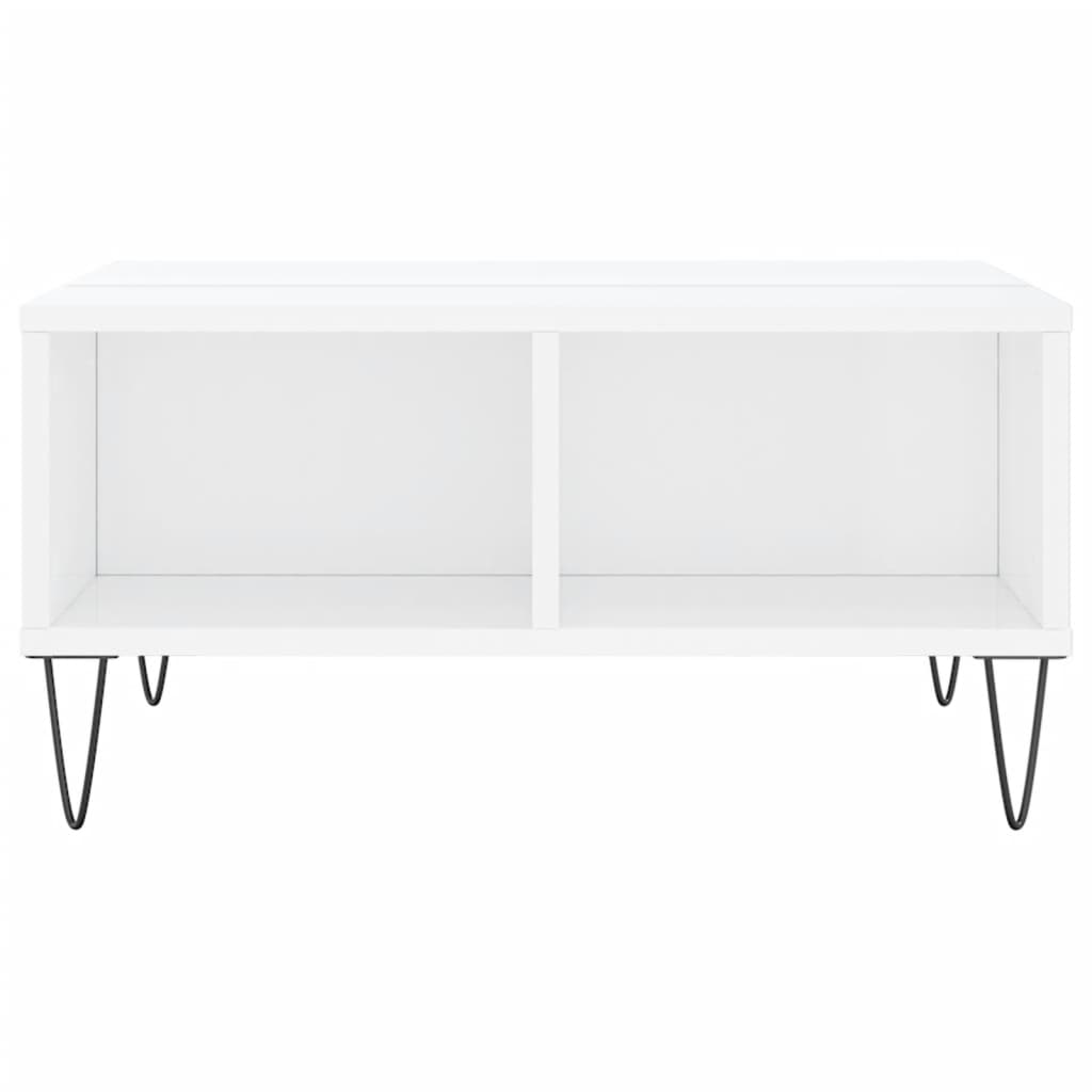 Coffee Table High Gloss White 60x60x30 cm Engineered Wood