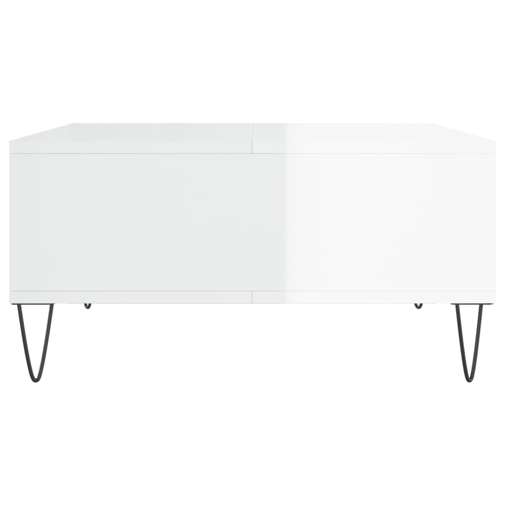 Coffee Table High Gloss White 60x60x30 cm Engineered Wood