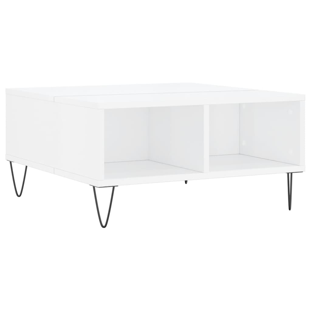 Coffee Table High Gloss White 60x60x30 cm Engineered Wood