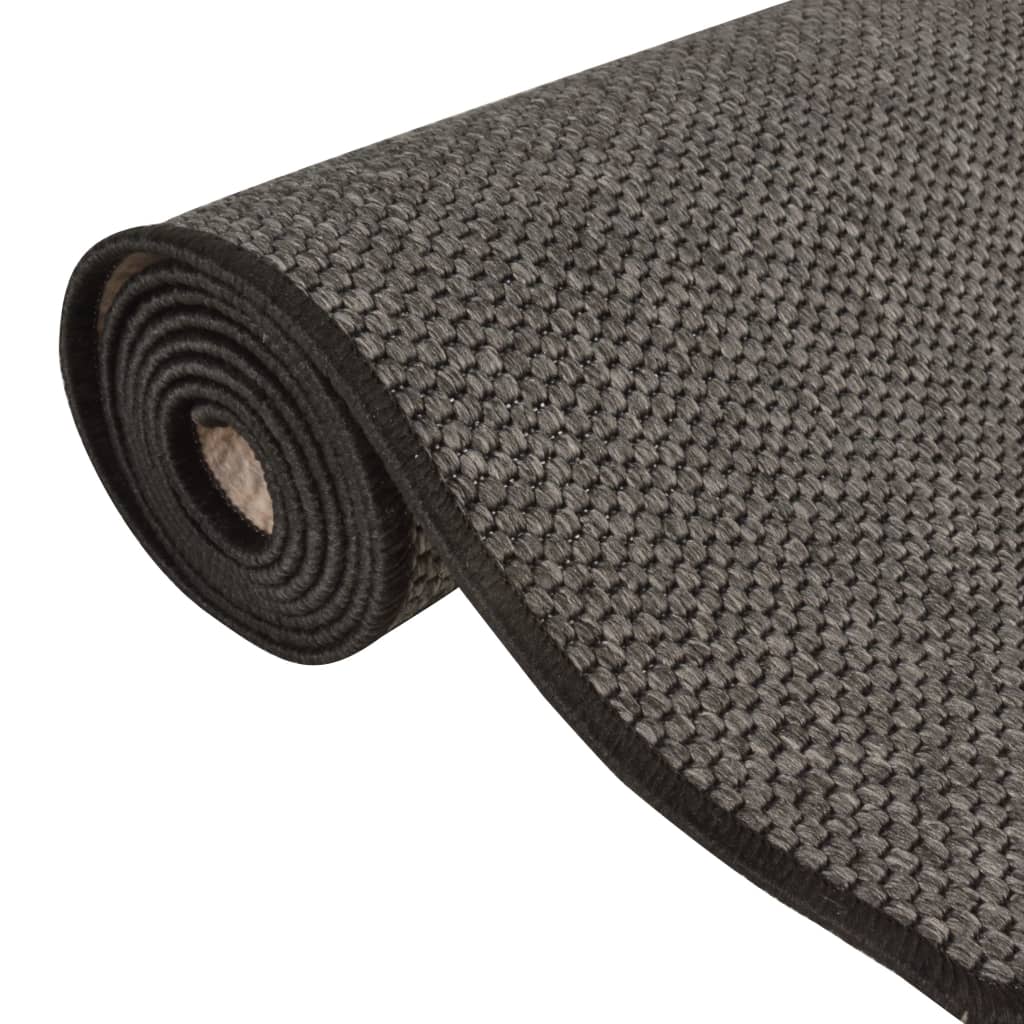 Carpet Runner Sisal Look Anthracite 80x200 cm