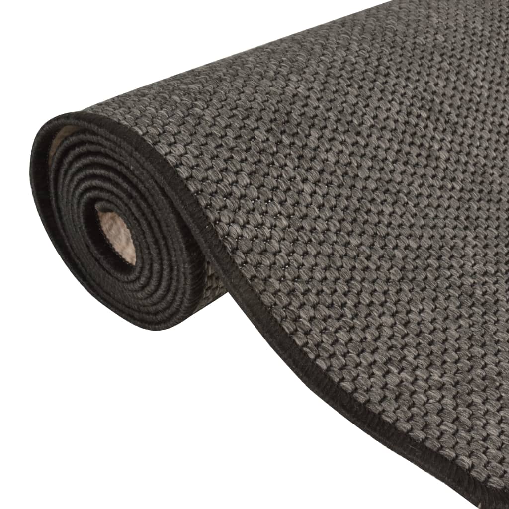 Carpet Runner Sisal Look Anthracite 80x250 cm